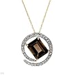 Necklace With 3.25ctw Precious Stones - Genuine Diamonds and Topaz Beautifully Designed in Yellow Gold Length 18in
