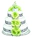 Baby Diaper Cake: Green Daisies with Zebra (2 or 3 Tears)
