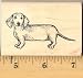 Dachshund Dog Rubber Stamp - Wood Mounted