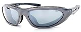 New Wiley-X 555 WileyX Aluminum Gloss Frame Sunglasses Blink Silver Flash Lens