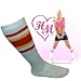 Holly Madison Skater Socks White w/ Red & Yellow Stripes