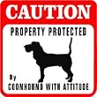 CAUTION: COONHOUND PROTECTION dog sign