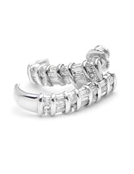 14k White Gold Baguette And Round Diamond Earrings ( 1.00 CTTW, G-H Color, SI1-SI2 Clarity )
