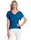 Star Vixen Womens Flutter Sleeve Colorblock Top