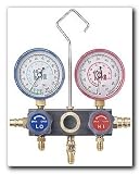 FJC R134a Aluminum Block Manifold Gauge Set with 72 Standard Hose and Manual Couplers