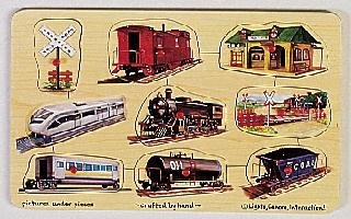Childrens Toyshop  Toys : Wooden Trains Peg Puzzle