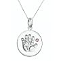 Sterling Silver June Birthstone Handprint Pendant, 18"
