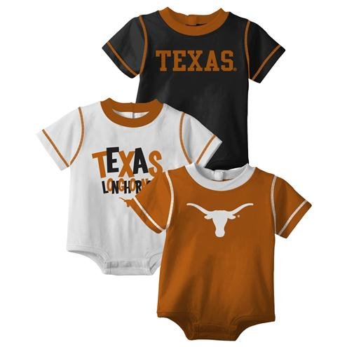 Texas Longhorns Adidas Infant 3 Pack Creeper Set - Toddler (12 Months)