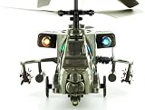 RC Toys Village New Model Apache Military 3CH RC Helicopter – Bonus 1 Free Blades Set, Value of $10 -