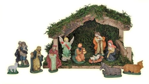Weihnachtskrippe mit 11 Figuren