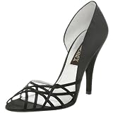Badgley Mischka Celine Bird Cage D'orsay Pump,Black Satin,9 M