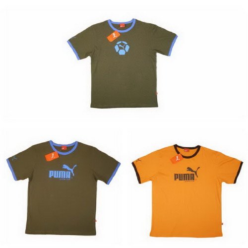 3 Lot Mens Puma NWT T-shirt Set Green Brown Orange – Large