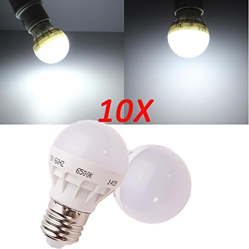 10X E27 3W Pure White Energy Saving LED Light Bulb 220V
