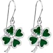 Jeweled Heart Shamrock Earrings