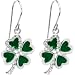 Jeweled Heart Shamrock Earrings