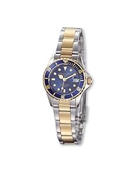Ladies Charles Hubert Two-tone Silver Blue Dial Watch