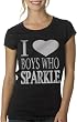 I Heart (Love) Boys Who Sparkle Glitter Printed T-shirt