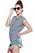 A+D® Womens Loose Fit Stripe Scoop Neck Top with Split Back