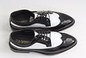 Mens Black and White Patent Spats Shoes