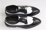 Mens Black And White Patent Spats Shoes