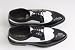 Mens Black And White Patent Spats Shoes