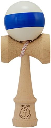 SunRise White with Blue Stripe Beech Wood Kendama