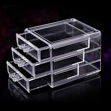 Acrylic Transparent Three Layer Cosmetics Storage Drawer Quadrate Cosmetic Organizer