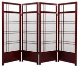 Review Oriental Furniture  / Fireplace - Short Low Kumo Folding Japanese Shoji Screen Room Divider ( Cherry Rosewood )