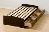 Prepac Espresso Twin XL /Mates XL Platform Storage Bed (3-drawers)