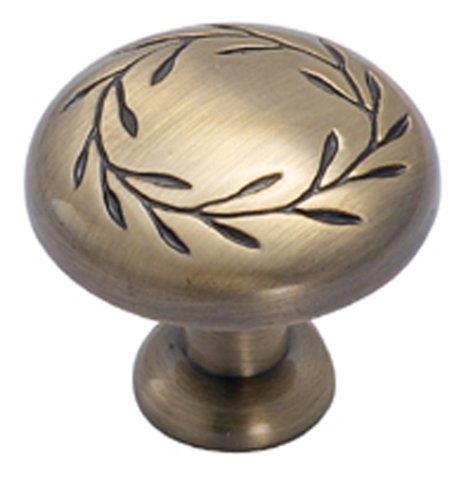Amerock BP1581-EB Inspirations Leaf 1-1/4-Inch Diameter Knob, Elegant Brass