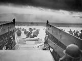 American Troops on Omaha Beach During D Day Invasion of Normandy Photographic Poster Print, 24x18