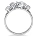 Metal Factory 925 Sterting Silver Plumeria Cubic Zirconia CZ w/Maile Leaf Hawaiian Flower Band Ring