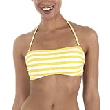 Mossimo Black: Stripe Tie-Band Swim Top - Yellow