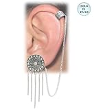 Sun-Dial Ear Lace Dangling Chains with Chained Ear Cuff