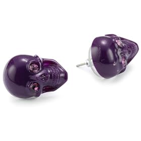 TARINA TARANTINO Classic Deep Purple Lucite Skull Post Earrin