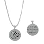 Sterling Silver Round "I Love You to the Moon and Back" Reversible Moon and Star Pendant, 18"