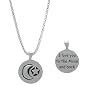 Sterling Silver Round "I Love You to the Moon and Back" Reversible Moon & Star Pendant, 18"