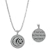 Sterling Silver Round "I Love You to the Moon and Back" Reversible Moon & Star Pendant, 18"