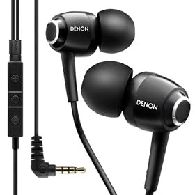 Denon AH-C560R Premium Mobile Elite In-Ear Headphones with 3-Button Remote and Microphone (Black) by