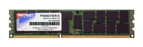 Patriot Signature 4 GB PC3-10600 (1333MHz) DDR3 CL9 ECC Registered DIMM Memory Kit PS34G13ER-E