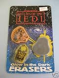 1983 Star Wars Return of the Jedi Glow in the Dark Erasers Orig. Pkg.