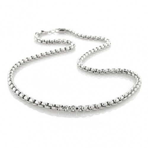 Bling Jewelry Box Link Chain Silver Plated Necklace 16