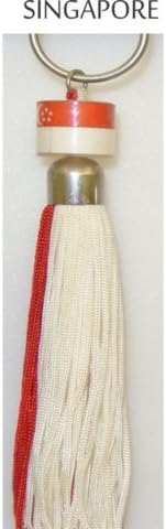 Singapore Mini Small Flag Ring Tassel - 3 Pieces
