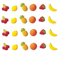 Fruit Charms Cakes & Cupcakes Decorating, Fruit Charms Edible Hard Sugar Decorations, 24 Pieces