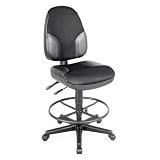Alvin Monarch Drafting Chair Material-Size - Black Mesh/Leather