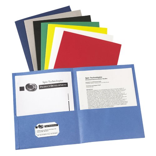 Avery Two-Pocket Portfolios Embossed Paper 30-Sheet Capacity Assorted Box of 25 47993B0006HVDSU