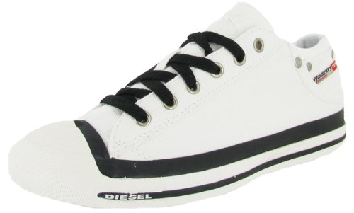 DIESEL JEANS Exposure Low Top Mens Classic Canvas Lace-Up Casual Athletic Shoes Sneakers White Black