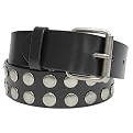 Boston Traveler Studded Leather Option Buckle Belt Black