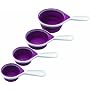 Chef'n SleekStor Collapsible Measuring Cup Set, Radicchio/Meringue, Set of 4