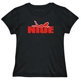 T-Shirt Womens Black   Lying Female SILHOUETTE Niue   ulo no encontrado Large